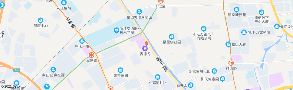 杭州金家渡路西口(brt)_公交站地图_杭州公交_妙搜公交查询2024