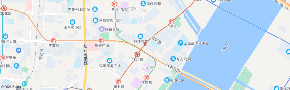 杭州钱江路庆春东路口_公交站地图_杭州公交_妙搜公交查询2024