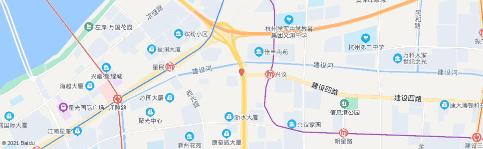 杭州建设四路风情大道口_公交站地图_杭州公交_妙搜公交查询2024