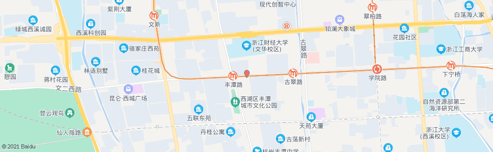 杭州文二西路丰潭路口_公交站地图_杭州公交_妙搜公交查询2025