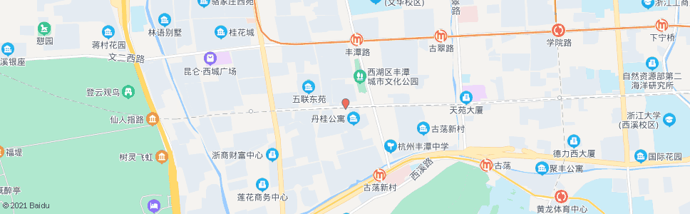 杭州文三西路丰潭路口_公交站地图_杭州公交_妙搜公交查询2025