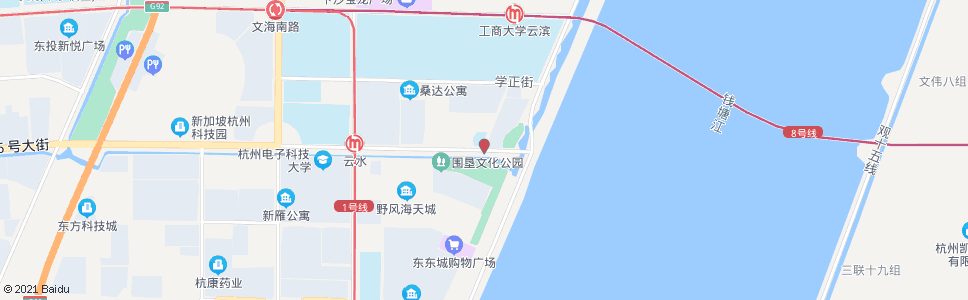 杭州六号大街之江东路口_公交站地图_杭州公交_妙搜公交查询2024