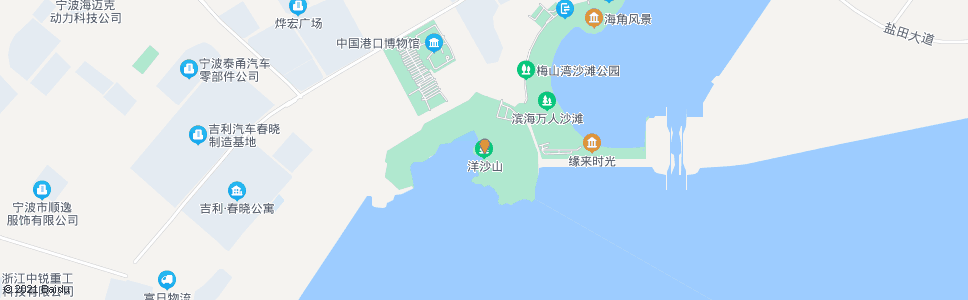 宁波洋沙山风景区_公交站地图_宁波公交_妙搜公交查询2024