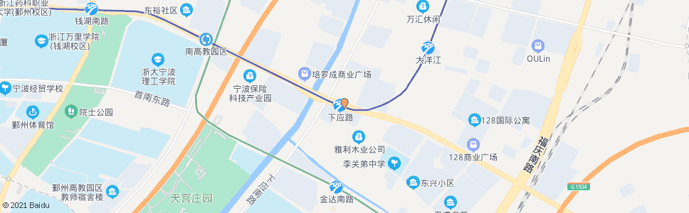 宁波鄞县大道下应路口_公交站地图_宁波公交_妙搜公交查询2025