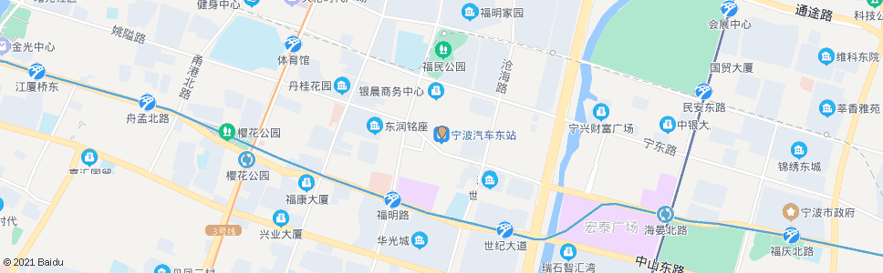 宁波沧海路宁穿路口(汽车东站)_公交站地图_宁波公交_妙搜公交查询2025