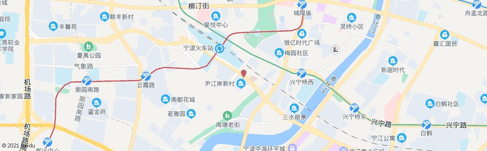 宁波尹江路三市路口_公交站地图_宁波公交_妙搜公交查询2024