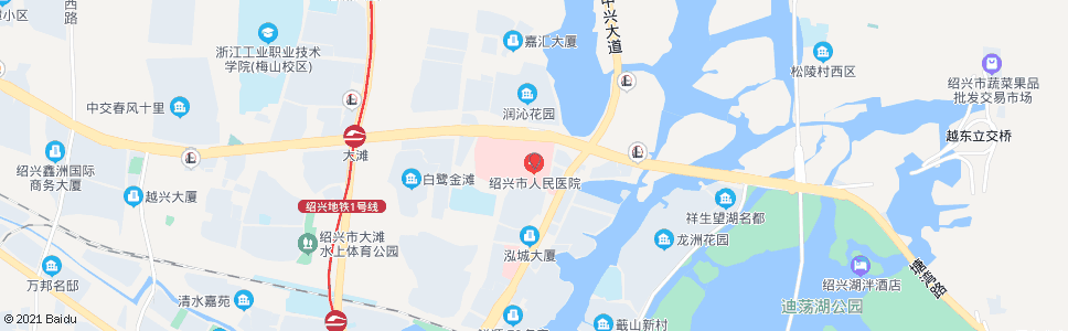 绍兴市人民医院(昌安渡头)_公交站地图_绍兴公交_妙搜公交查询2025