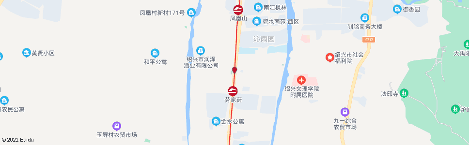 绍兴劳家葑路口_公交站地图_绍兴公交_妙搜公交查询2025